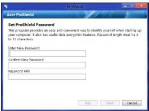 ACER TravelMate B113E - Einrichtung von ProShield - 3