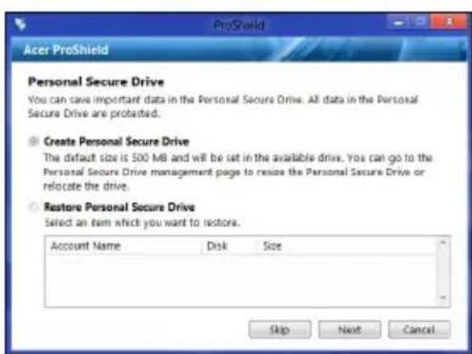 ACER TravelMate B113E - Personal Secure Drive - 1