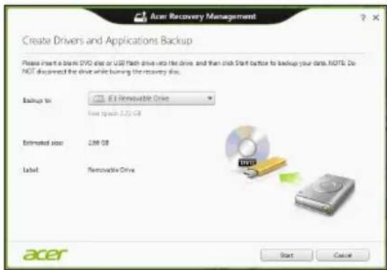 ACER TravelMate B113E - Créer la sauvegarde des pilotes et des applications - 2
