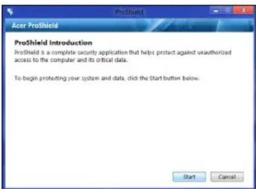 ACER TravelMate B113E - Configurazione di ProShield - 1
