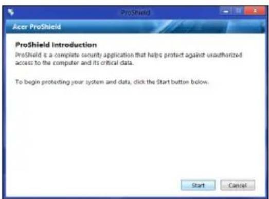 ACER TravelMate B113E - Configurer proshield - 1
