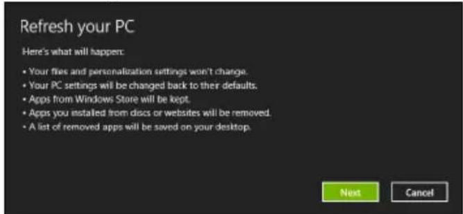 ACER TravelMate B113E - Forsigtig: "Gendan fabriksindstillinger" sletter alle filer på din hardisk. - 3