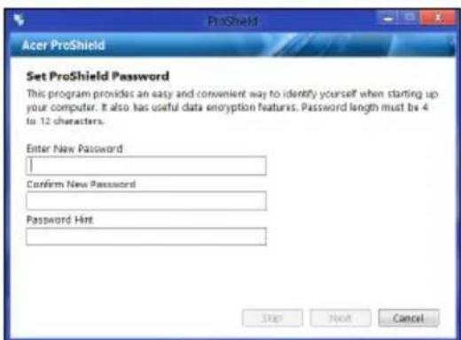 ACER TravelMate B113E - ProShield instellen - 3