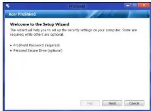 ACER TravelMate B113E - Configurar o ProShield - 2