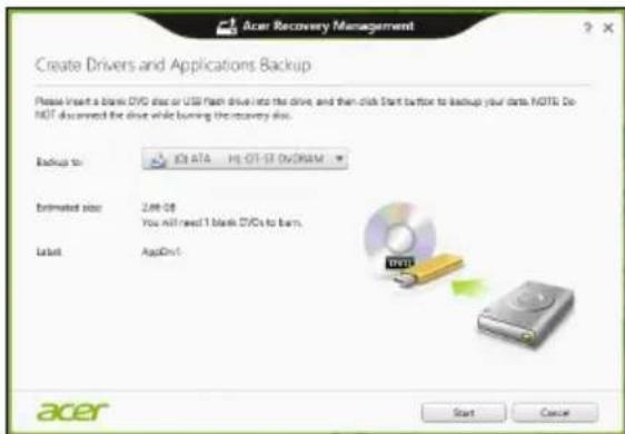 ACER TravelMate B113E - Creare backup per driver e applicazioni - 3