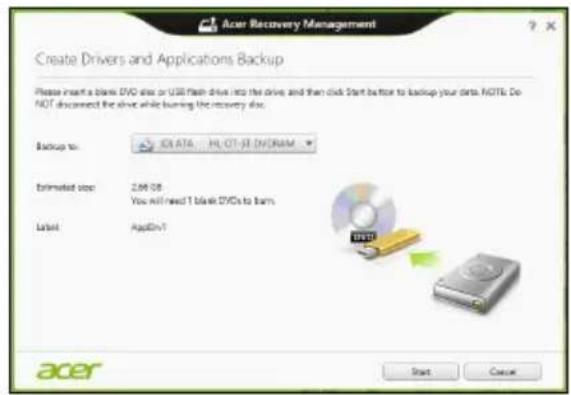 ACER TravelMate B113E - Créer la sauvegarde des pilotes et des applications - 3
