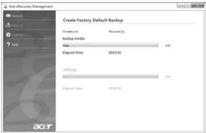 ACER TravelMate 7750Z - Palautuslevyn luominen (Optinen asema) - 4