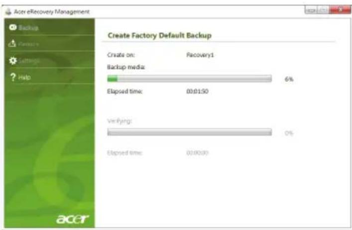 ACER TravelMate 7750Z - Creating a recovery backup (Optical drive) - 4