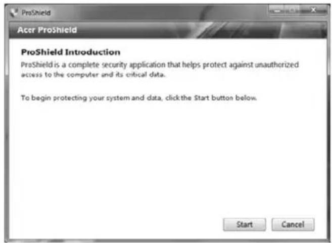 ACER TravelMate 7750Z - Konfigurere ProShield - 1