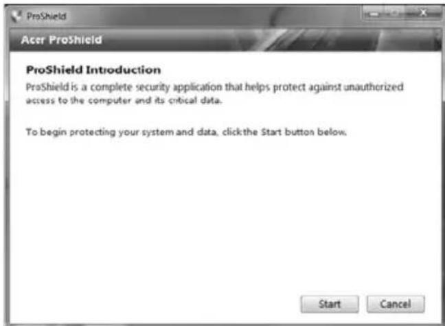 ACER TravelMate 7750Z - ProShield instellen - 1