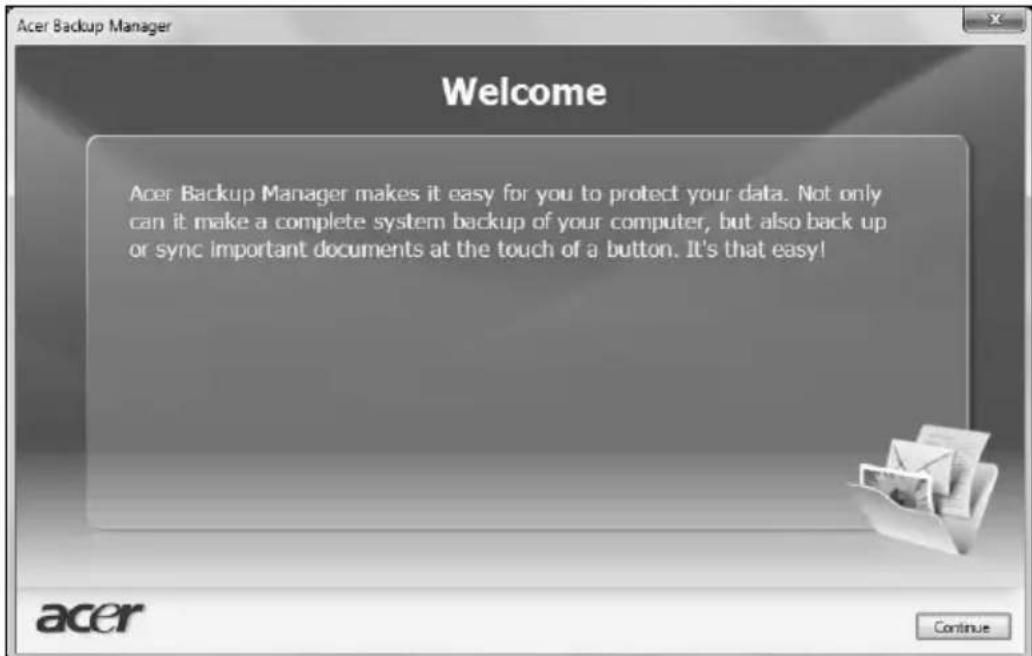 ACER TravelMate 7750Z - Acer Backup Manager - 2