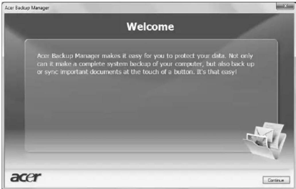 ACER TravelMate 7750Z - Acer Backup Manager - 2