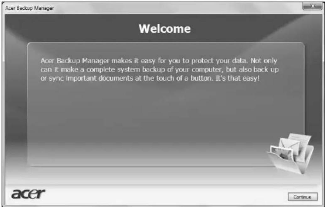 ACER TravelMate 7750Z - Acer Backup Manager - 2