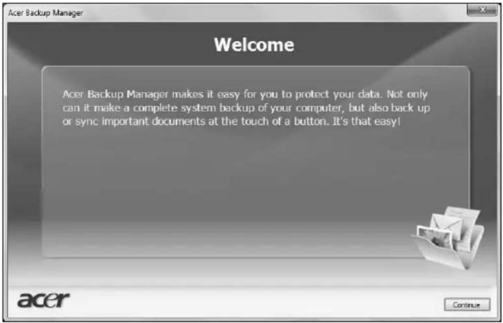 ACER TravelMate 7750Z - Acer Backup Manager - 2
