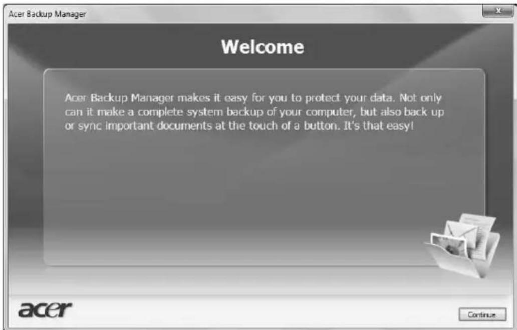 ACER TravelMate 7750Z - Acer Backup Manager - 2