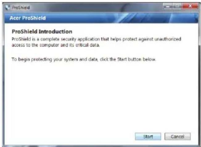 ACER TravelMate 7750Z - Setting up ProShield - 1