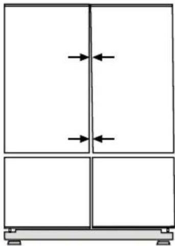 BEKO GNE114670X - Ajustar o espaço entre a porta superior - 1