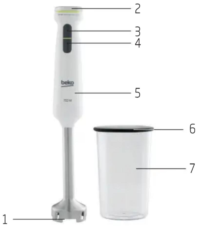 2 3 4 5 beko 700 M 1 6 7
