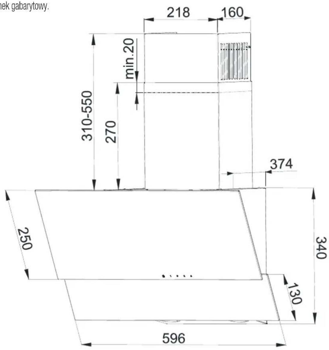 BEKO HCA62320WH - Dane techniczne okapu - 1