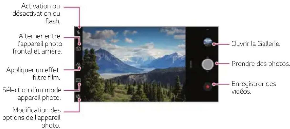 LG LMQ710EM - Changement du mode appareil photo - 2