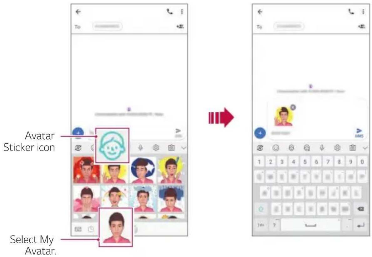 LG LMV405EBW - Using Avatar Stickers - 1