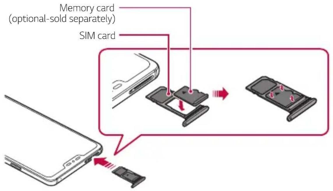 LG G7 Fit Q850EMW - Inserting the memory card - 1