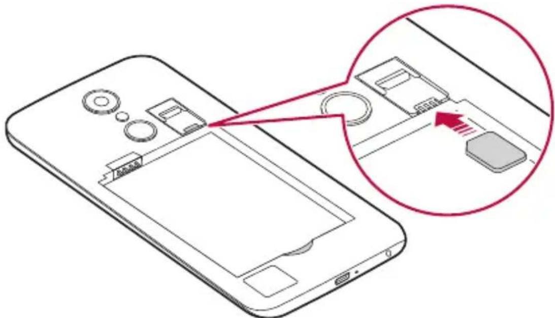 LG M250n - Inštalácia SIM karty a batérie - 2