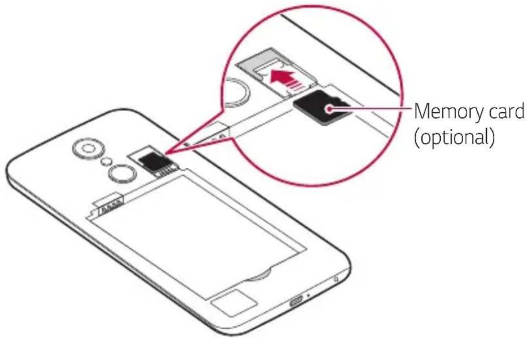 LG M250n - Inserting the memory card - 1