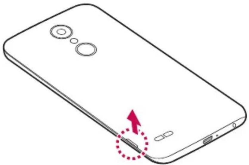 LG M250n - Installation de la carte SIM et de la batterie - 1