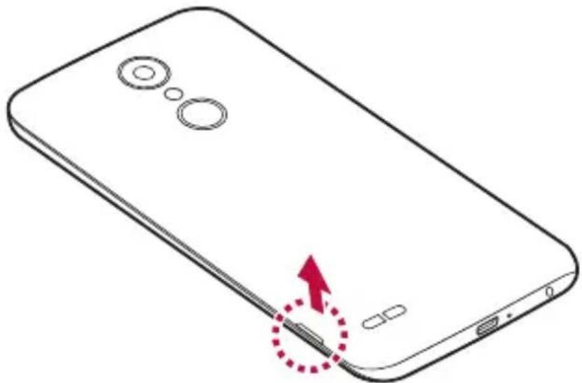 LG M250n - Inštalácia SIM karty a batérie - 1