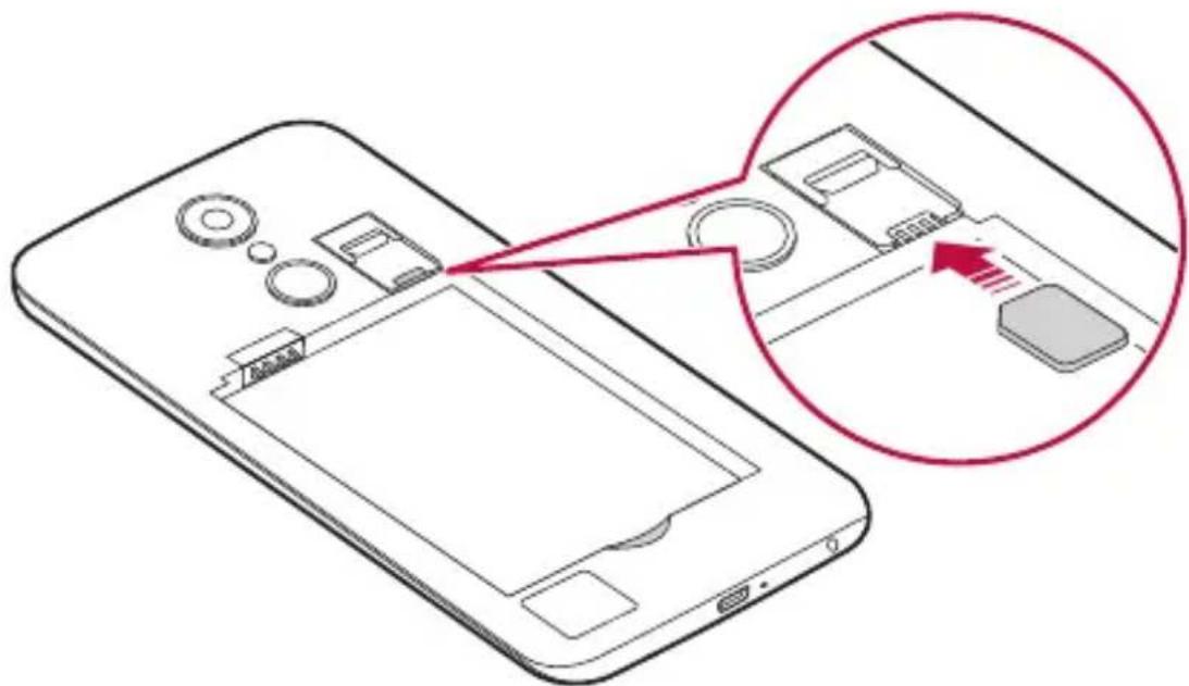 LG M250n - Instalación de la tarjeta SIM y de la batería - 2