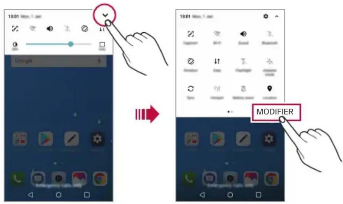 LG LMX210EM - Panneau de notifications - 1