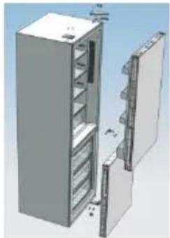 CANDY CMNV 6202W - OBRÁTENIE SMERU OTVÁRANIA DVERÍ Rozoberte dvere chladnicky - 10
