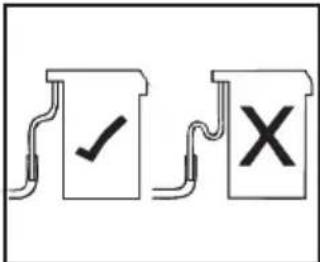 Diagram showing two labeled document boxes with checkmark and cross symbols, connected by lines