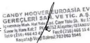 CANDY FCXP625WXL - CANDY-HOOVER-EUROASIA EV GERECLERI SAN VE TIC. A.S. - 1