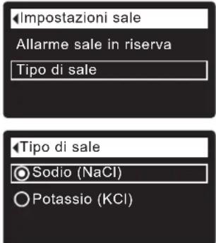Ecowater eVOLUTION Power 500 - IMPOSTAZIONE DEL TIPO DI SALE - 2