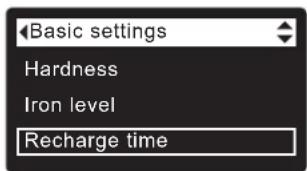 Ecowater eVOLUTION Power 500 - SETTING RECHARGE START TIME - 2