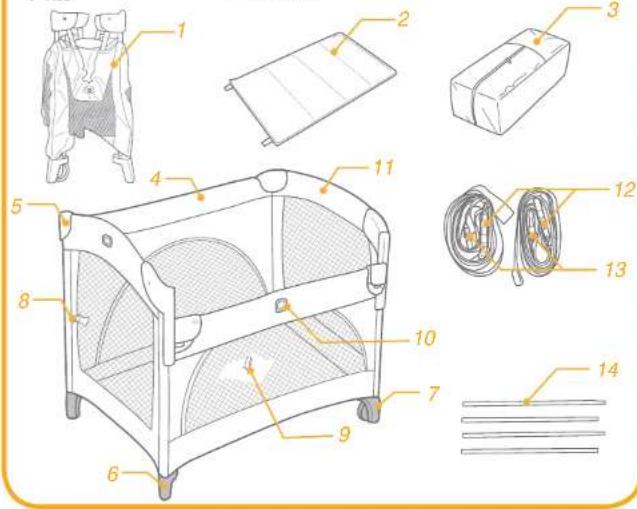 Joie Kubbie Sleep - Teileliste - 1