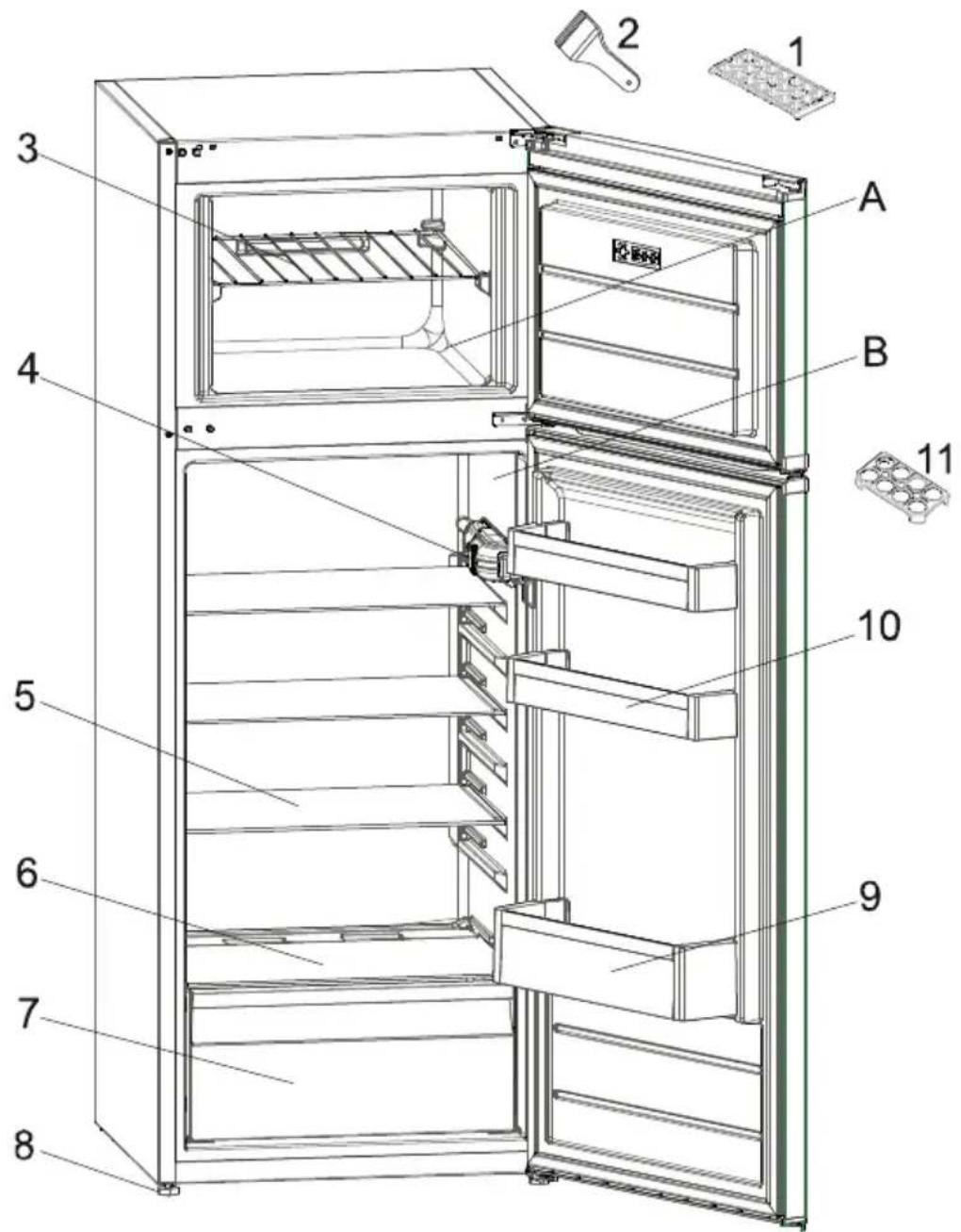 VESTEL VFKW3176 - BUZDOLABI PARÇALARI VE BÖLÜMLERİ - 1