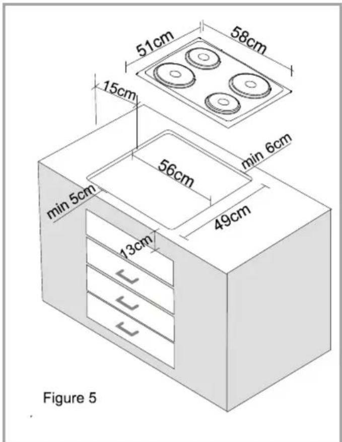 VESTEL VEK23016 - Hetplaatsen van de inbouwkookplaat: - 2