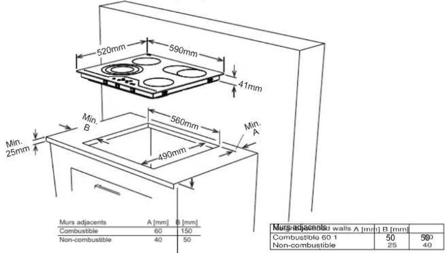 VESTEL VEA24026 - Local d-installation de la plaque encasable - 1
