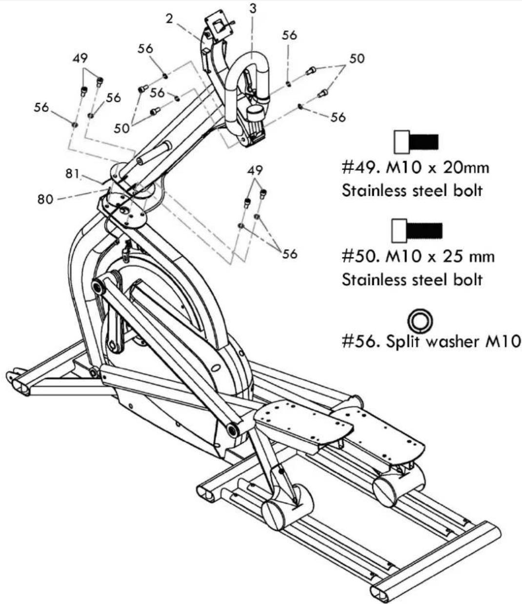TUNTURI Platinum Cross Sprinter - Step 1: Upright tube - 1