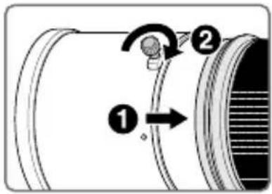 NIKON Nikkor AFS 300mm f2.8G ED VR II - Připevnění sluneční clony - 1