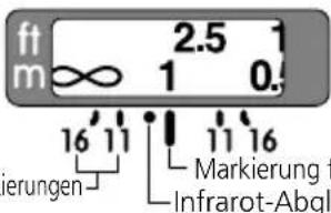 ft 2.5 1 m ∞ 1 0. 16 11 11 16 hierungen Markierung f Infrarot-Abgl