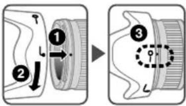 NIKON Nikkor AFS 24mm f1.4G ED - Attaching the hood - 1