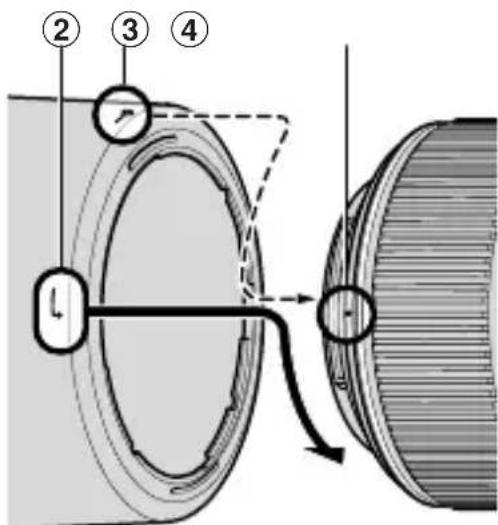 NIKON Nikkor AFS VR MicroNikkor 105mm f2.8G IFED - ■ Collegamento del paraluce - 1