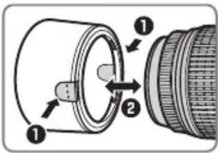 NIKON Nikkor AFS DX 55300mm f4.55.6G ED VR - 取の付け方/取の外し方 - 1