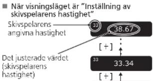 TECHNICS SP10RE - Tryck pa [-] aller [+] pa styrenheten for att utfora regleringen. - 1