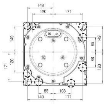 TECHNICS SP10RE - - Locations of the screws for fixing the cabinet - 2