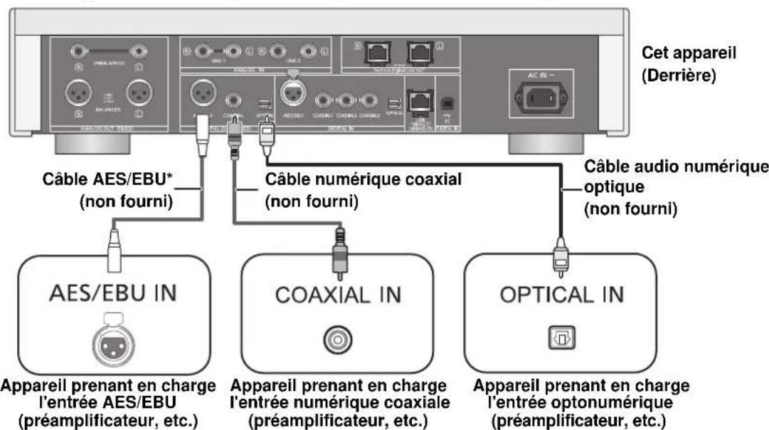 TECHNICS SUR1EG - Branchement aux dispositifs d'entrée audio numérique - 1